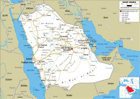 Saudi Arabia Map (Road) - Worldometer