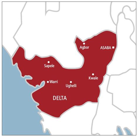 Delta state nigeria map - Delta nigeria map (Western Africa - Africa)