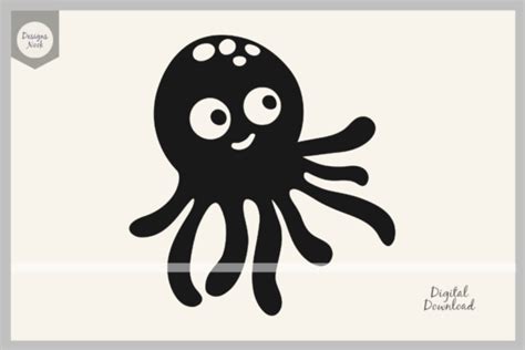 Baby Octopus SVG Cut File, Cute Octopus Graphic by DESIGNS NOOK ...