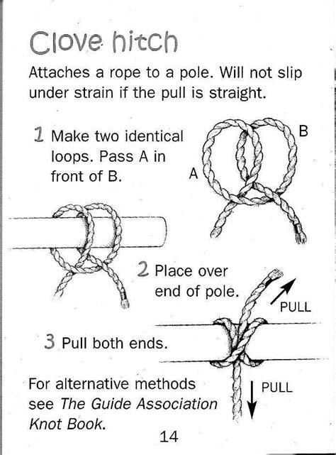 Use a Clove Hitch to attach a rope to a pole. | Scout knots, Clove hitch knot, Rope knots