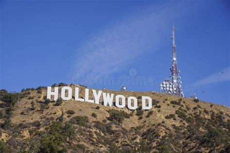 The famous hollywood sign editorial image. Image of california - 104291330