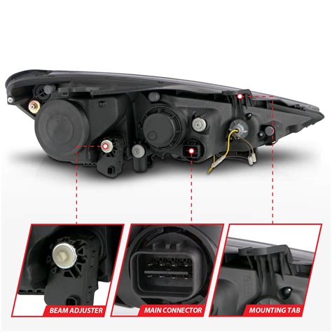 HYUNDAI GENESIS 13-15 2DR PROJECTOR PLANK STYLE HEADLIGHTS BLACK (FOR HID, WITHOUT HID KIT ...