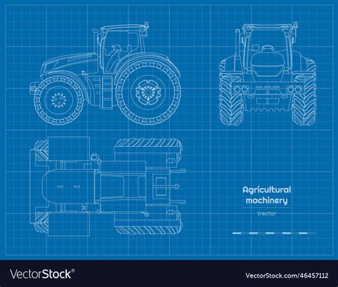 Outline farmer tractor drawing agricultural Vector Image