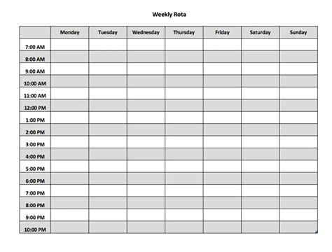 free weekly rota [excel or PDF template]