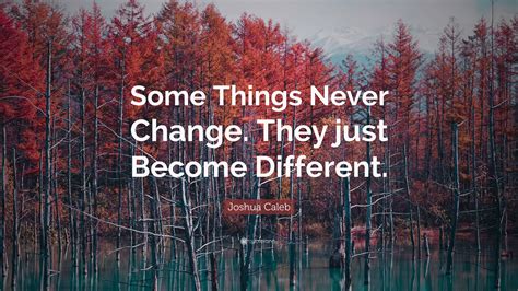 Joshua Caleb Quote: “Some Things Never Change. They just Become Different.”