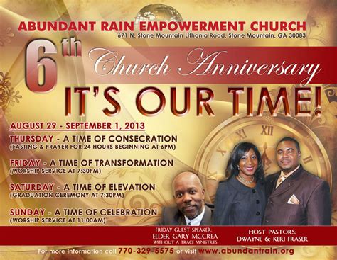 Free Church Anniversary Flyer Templates