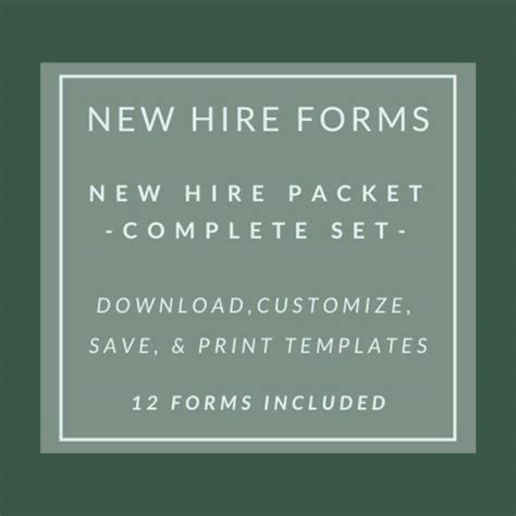 Complete New Hire Employee Welcome Packet 12 Forms Included - Etsy