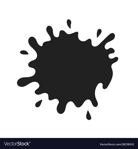 Black paint blot icon cartoon paint ink splashe Vector Image