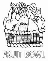 Fruit Bowl Coloring Page Pages sketch template