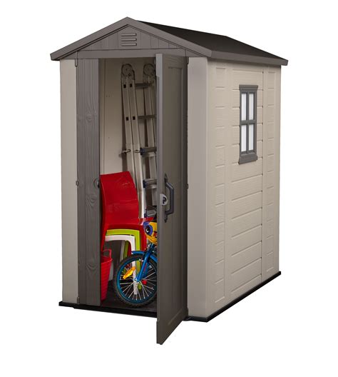 Keter 4x6 ft Resin Garden Patio Storage Shed, Durable & Weather ...