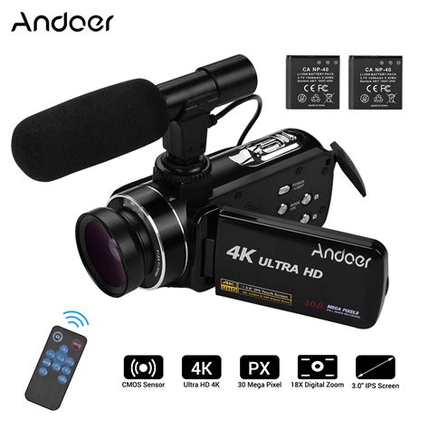 Andoer 4K Ultra HD Handheld DV Professional Digital Video Camera CMOS ...