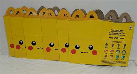 Mc Donalds Pokemon Cards Happy Meal -Lot 6 meal boxes/43 cards + more ...