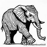 Tribal Design & Abstract Elephant Coloring Pages  Free Printable sketch template