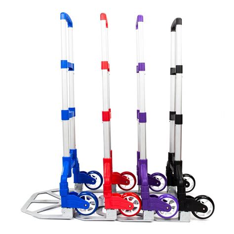 Adjustable Luggage Cart Folding Push Truck Hand Aluminium Trolley Bungee Cord | eBay