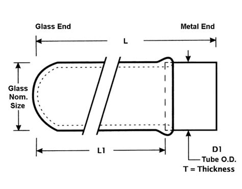 Glass to Metal Seals - Sealed-Off "Domed" Glass Adapters - Sealed-Off