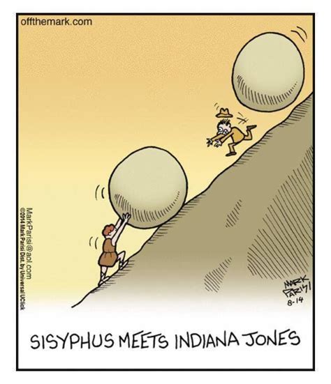 Sisyphus meets Indiana Jones | Immagini divertenti, Vignette, Divertente