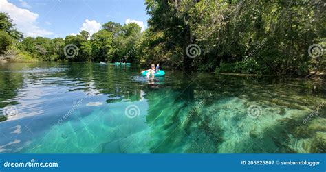 People Tubing and Swimming at Rainbow River, Florida Editorial ...