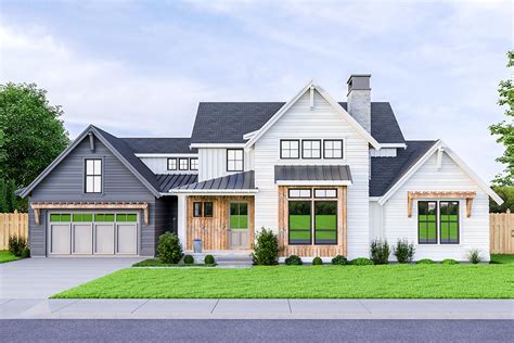 3-Bed Modern Farmhouse Plan with Breezeway Attached Garage - 280057JWD ...