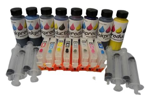 Ink Refill Kit For Canon Pro 200 Printer With 1 Set Of Refillable Cartridges