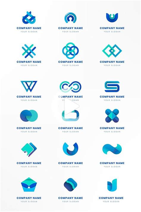 Download premium vector of Blue logo branding design vector set 1219571 | Branding design logo ...