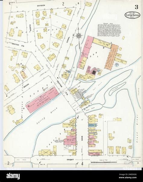 Sanborn Fire Insurance Map from Eaton Rapids, Eaton County, Michigan Stock Photo - Alamy