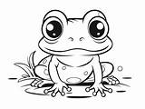 Froggy Coloring Fun  Page sketch template