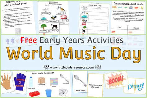 FREE World Music Day Early Years/EYFS/Preschool/Nursery activities/resources/displays — Little ...