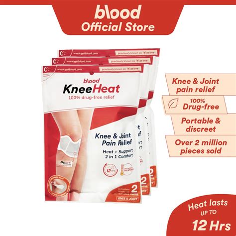 Blood KneeHeat Pain Relief Patch - Arthritis Heat Pad - Knee & Joint ...