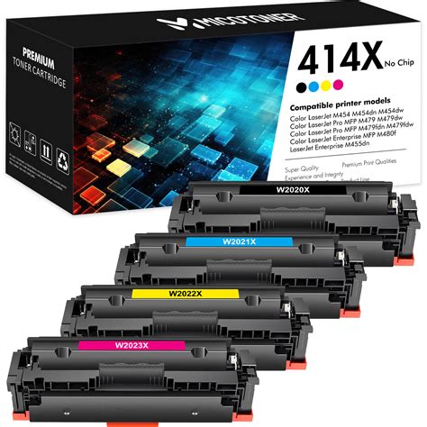 414X 414A Toner Cartridge 4-Pack NO CHIP Compatible for HP 414X 414A ...