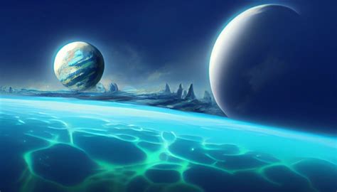 a green planet in space scifi, anime background, | Midjourney