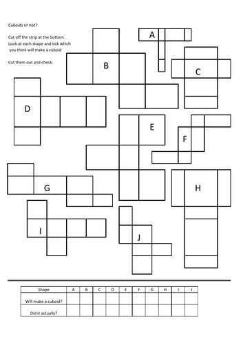 Nets Of Cube And Cuboid Worksheet - Worksheet Identifying Nets For A Cube Helping With Math ...