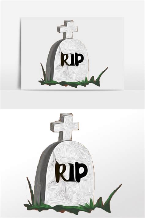 Drawing Halloween Stone Monument Tombstone Illustration Element | PSD ...