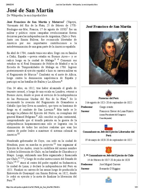 José de San Martín biografia.pdf | Argentina | Militar