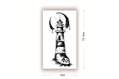 Lighthouse Temporary Tattoo Lighthouse Sunset Temporary - Etsy