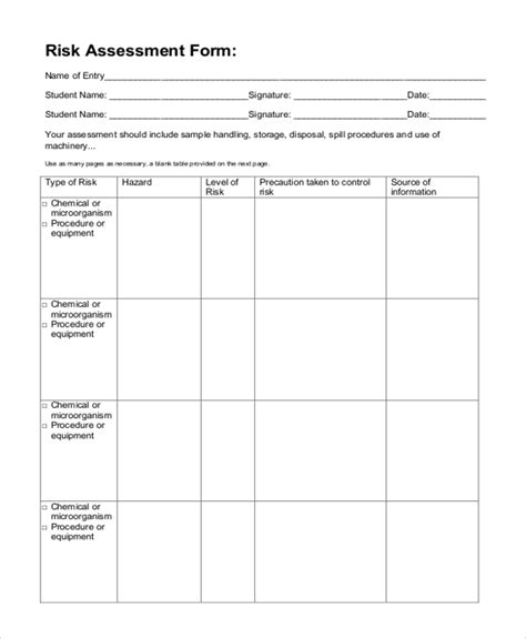 FREE 19+ Sample Risk Assessment Forms in MS Word | PDF | Excel