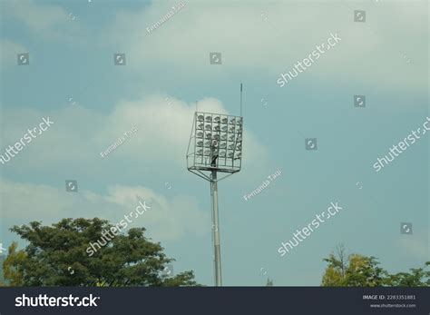 Stadium Lights On Football Stadium Field Stock Photo 2283351881 ...