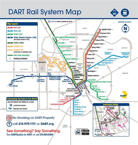 Dallas Dart Rail System Map