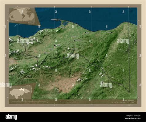 Colon, departamento de Honduras. Mapa satelital de alta resolución ...