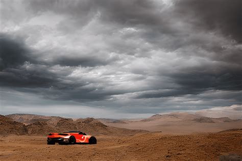 Dramatic Sportcar Racing in the Desert · Creative Fabrica