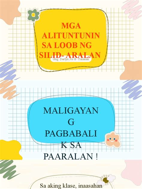 Mga Alituntunin Sa Loob NG Silid Aralan | PDF