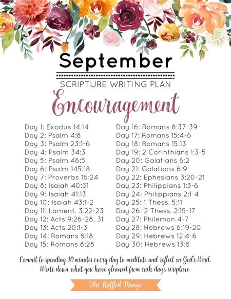 September Scripture Writing Plan: Encouragement - The Ruffled Mango ...