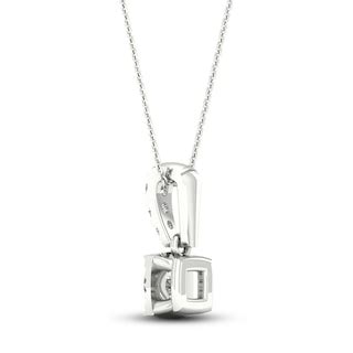 Diamond Solitaire Necklace 1/3 ct tw Round-cut 10K White Gold 18" | Kay