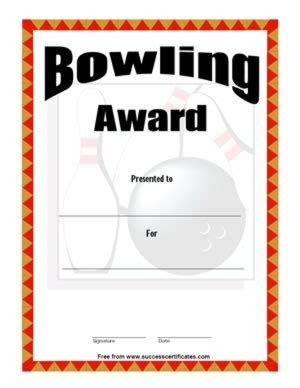 Bowling Award #2 | Certificate Templates | Teachers