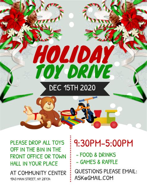 Holiday Toy Drive Flyer Template | PosterMyWall