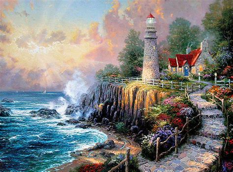 The Light of Peace (Seaside Memories III) Thomas Kinkade 16x20 Classic ...