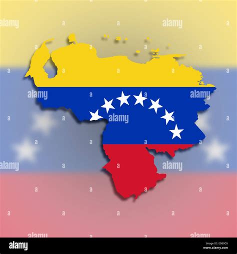 Venezuela map with the flag inside isolated Stock Photo - Alamy