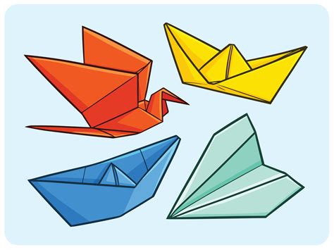 Colorful origami cartoon illustration set 4600058 Vector Art at Vecteezy