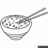Rice And Chopsticks Coloring Page  Easy Drawing Guides sketch template