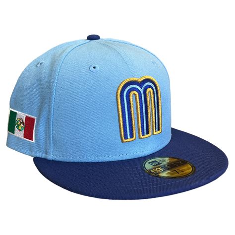 Mexico Sky Blue Royal Mexico Flag Patch Royal UV New Era 59FIFTY Fitted Hat