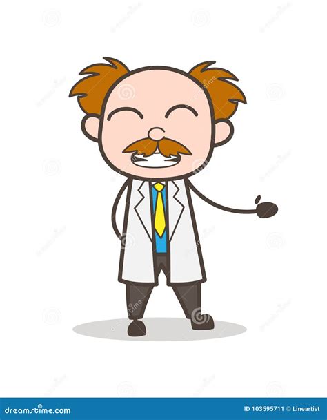 Cartoon Scientist Grimacing Face Vector Illustration Stock Illustration ...